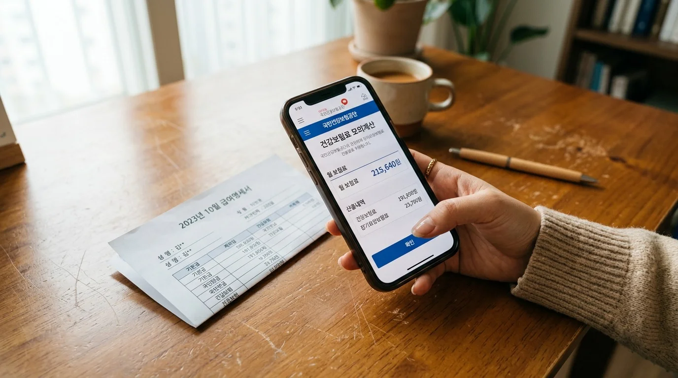 [2026 최신] 건강보험료 계산법 5단계 — 2026년 직장·지역 완벽 비교