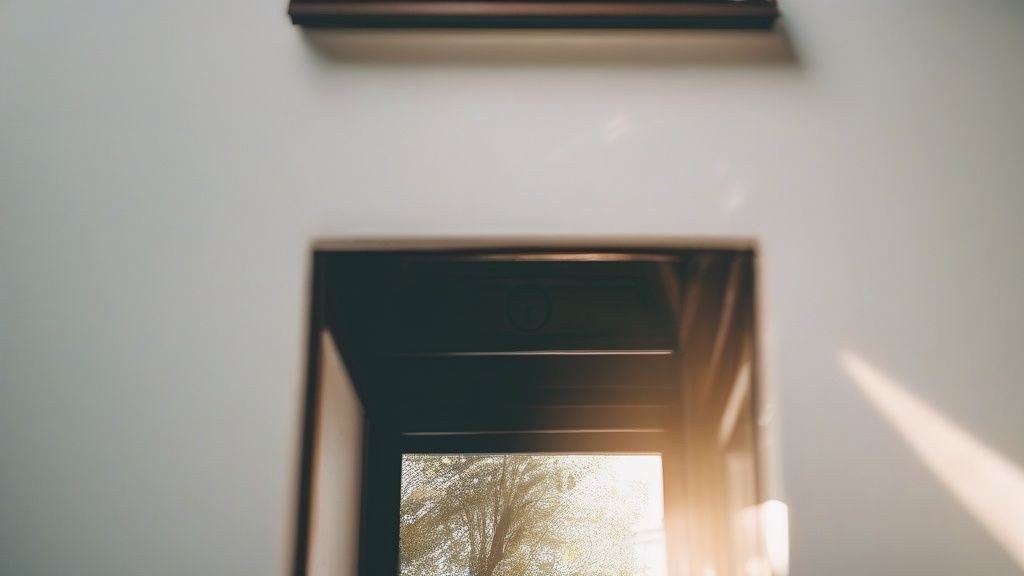 어두운 방에서 아기를 안고 힘들어하는 한국인 엄마