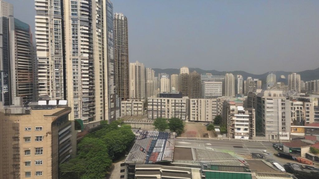 한국의 현대적인 정부청사 건물이 맑은 날 푸른 하늘을 배경으로 서 있는 모습